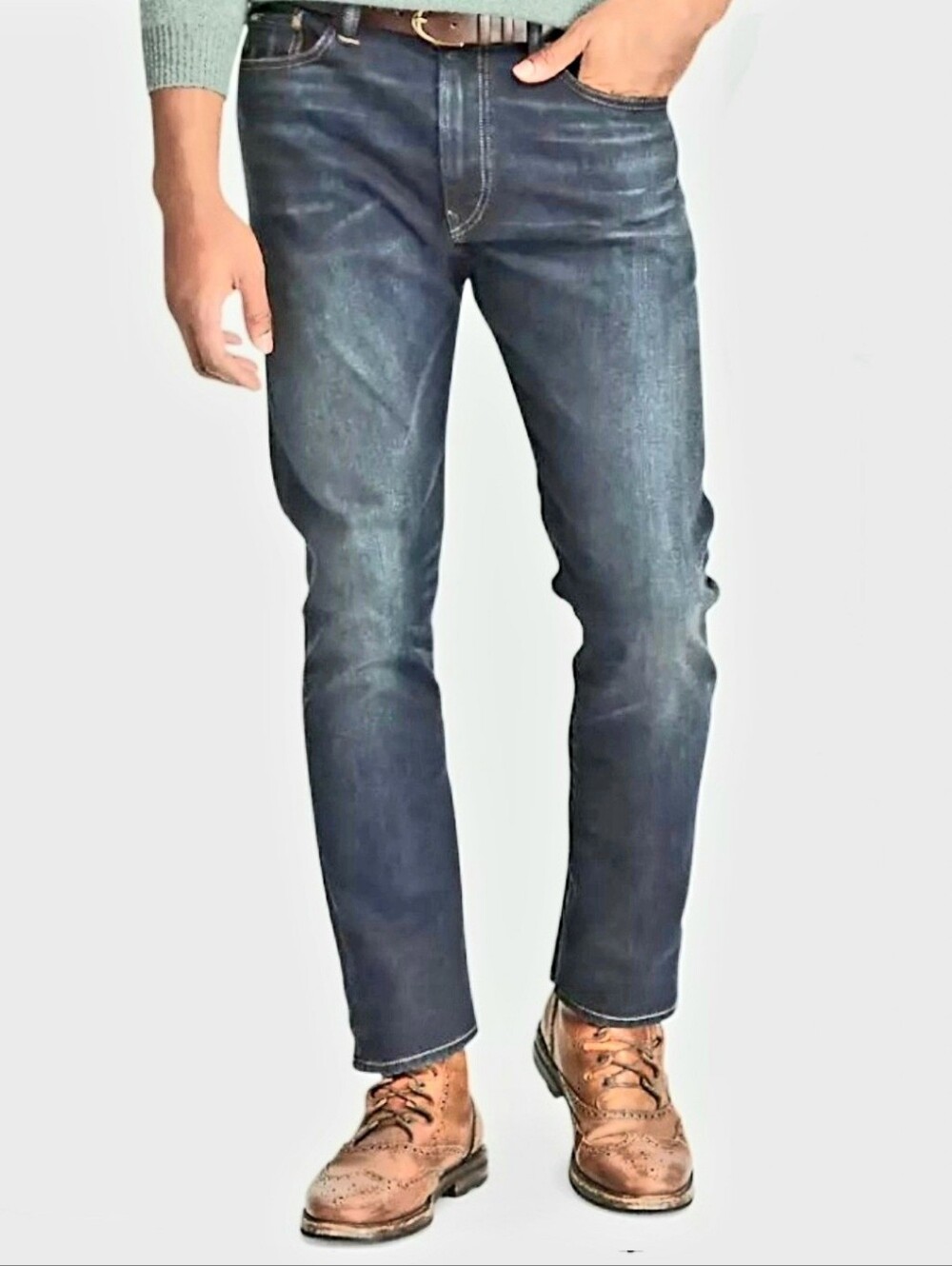 Polo Ralph Lauren The Hampton Relaxed Straight Denim Blue Jeans Size 42×30 New